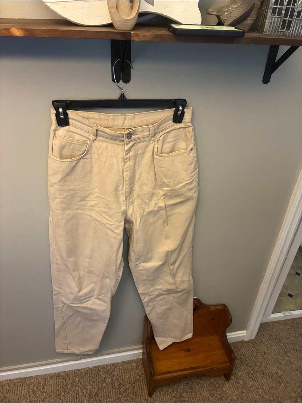 Gitano Cream High-Rise Straight Leg Pants